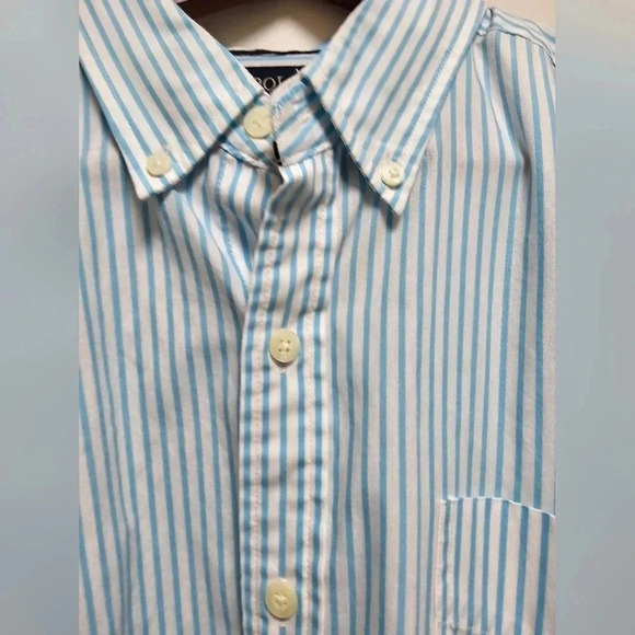 U.S. POLO Assn. Short Sleeve Button Shirt  Aqua Stripes Cotton Size XL - Picture 2 of 4